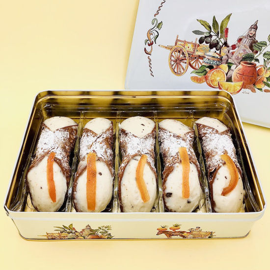 dolci siciliani artigianali shop online e delivery. Kit da 10 Cannoli  Confezione in Latta - Pasticceria Costa